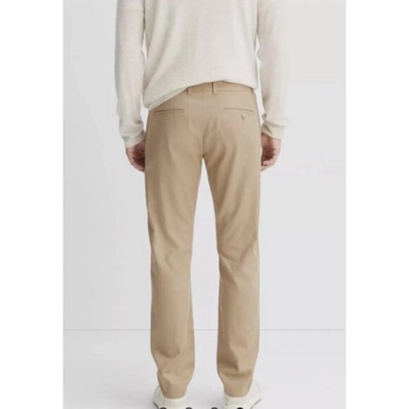 Vince Griffith Chino Men's Pant Slim Fit Twill Flat Front British Khaki Size 32 - Picture 2 of 10